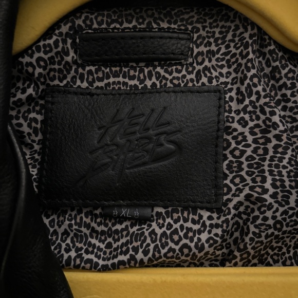 Black leather studded jacket - Picture 2 of 4